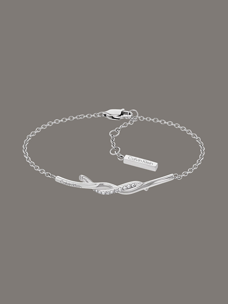 Calvin Klein Gümüş Renkli Kadın Crystalized Weave Bileklik