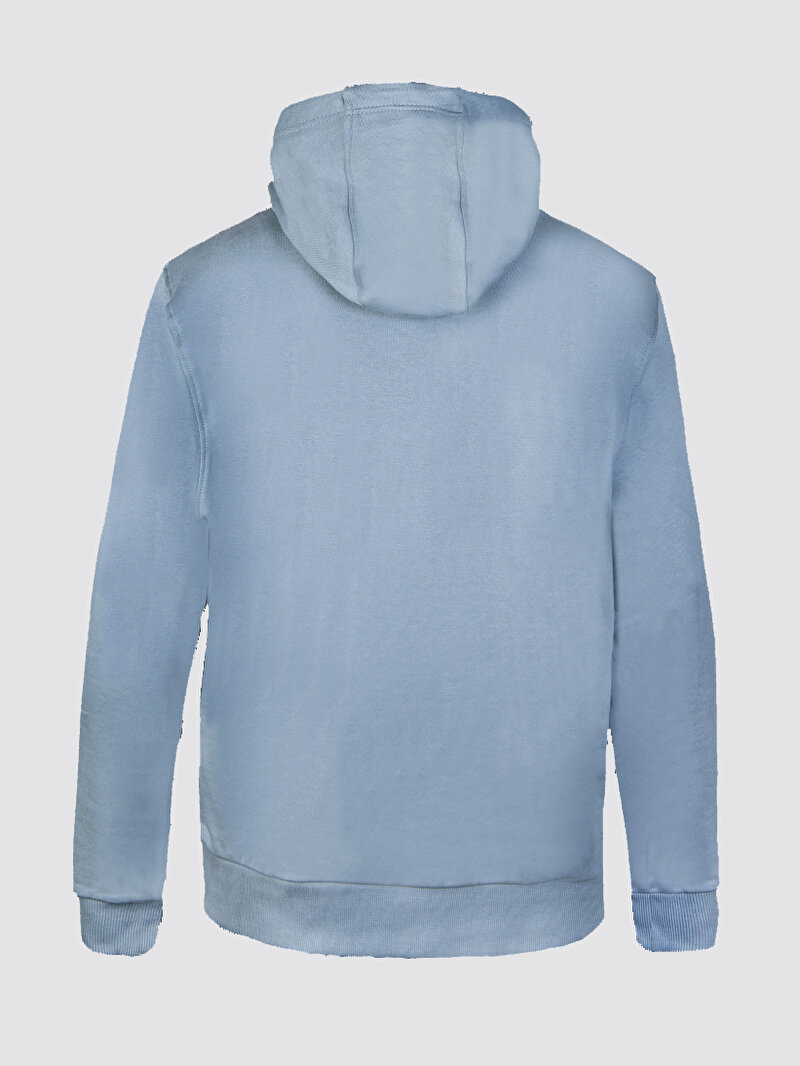 Calvin Klein Mavi Renkli Erkek Organik Pamuk Hoodie Sweatshirt