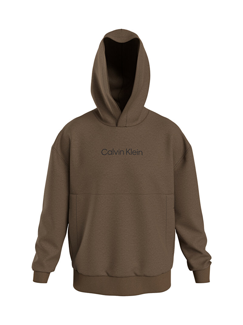 Calvin Klein Kahverengi Renkli Erkek Comfort Debossed Logo Sweatshirt