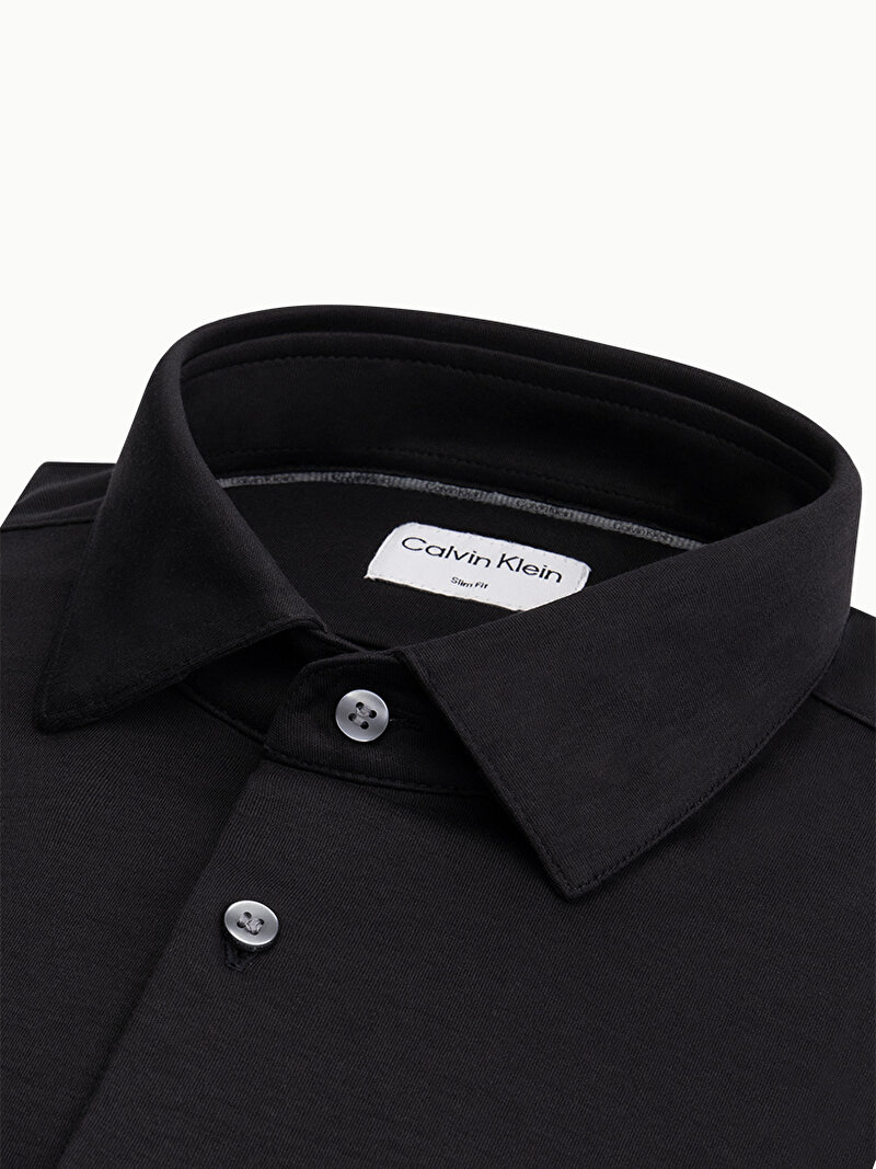 Calvin Klein Siyah Renkli Erkek Smooth Cotton Solid Gömlek