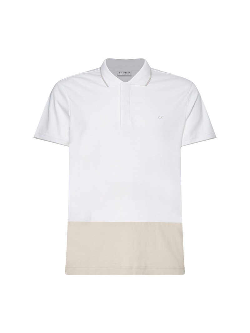 Calvin Klein Beyaz Renkli Erkek Color Blocking Logo T-Shirt