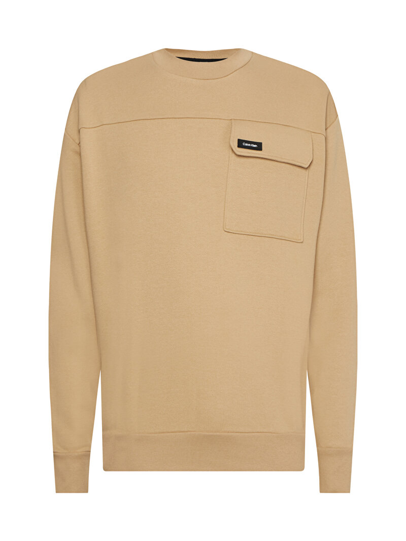 Calvin Klein Taba Renkli Erkek Workwear Comfort Sweatshirt