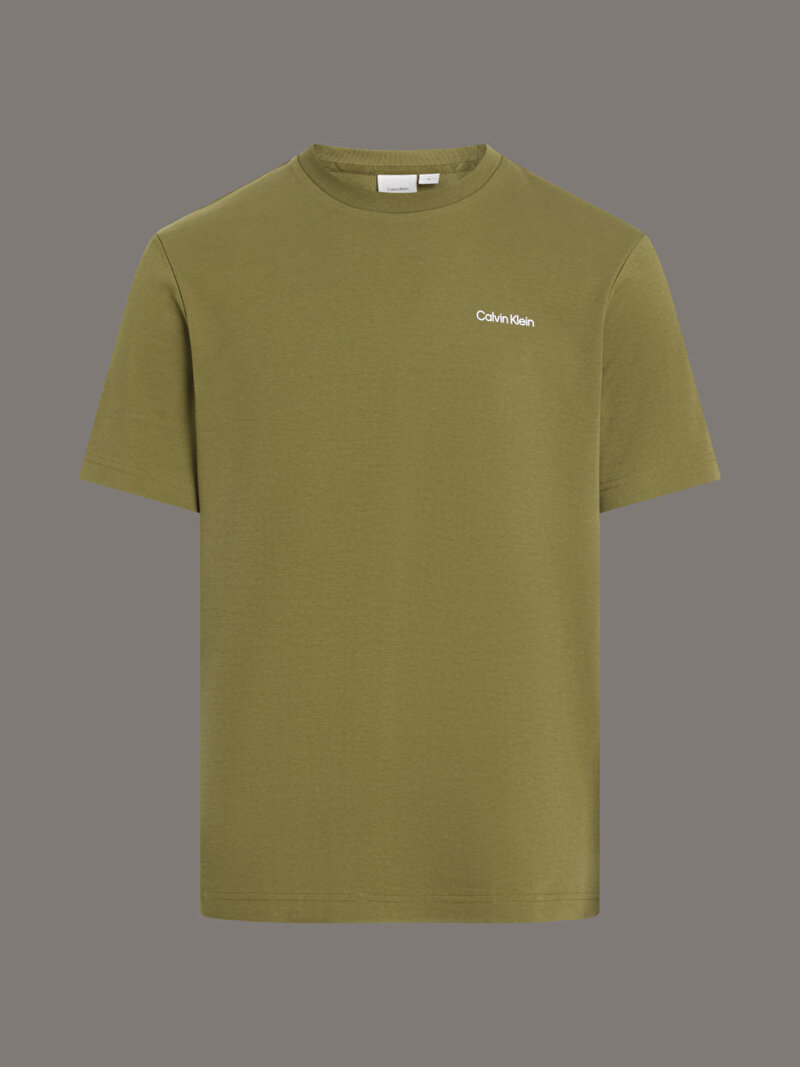 Calvin Klein Yeşil Renkli Erkek Micro Logo Interlock T-shirt