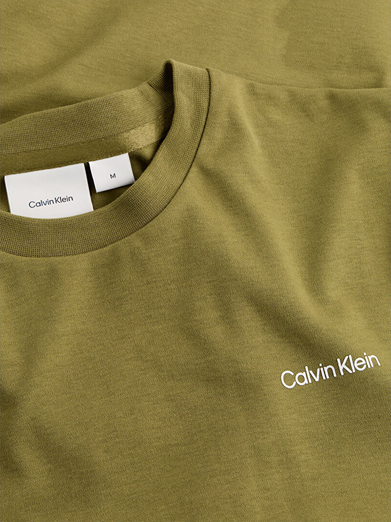 Calvin Klein Yeşil Renkli Erkek Micro Logo Interlock T-shirt