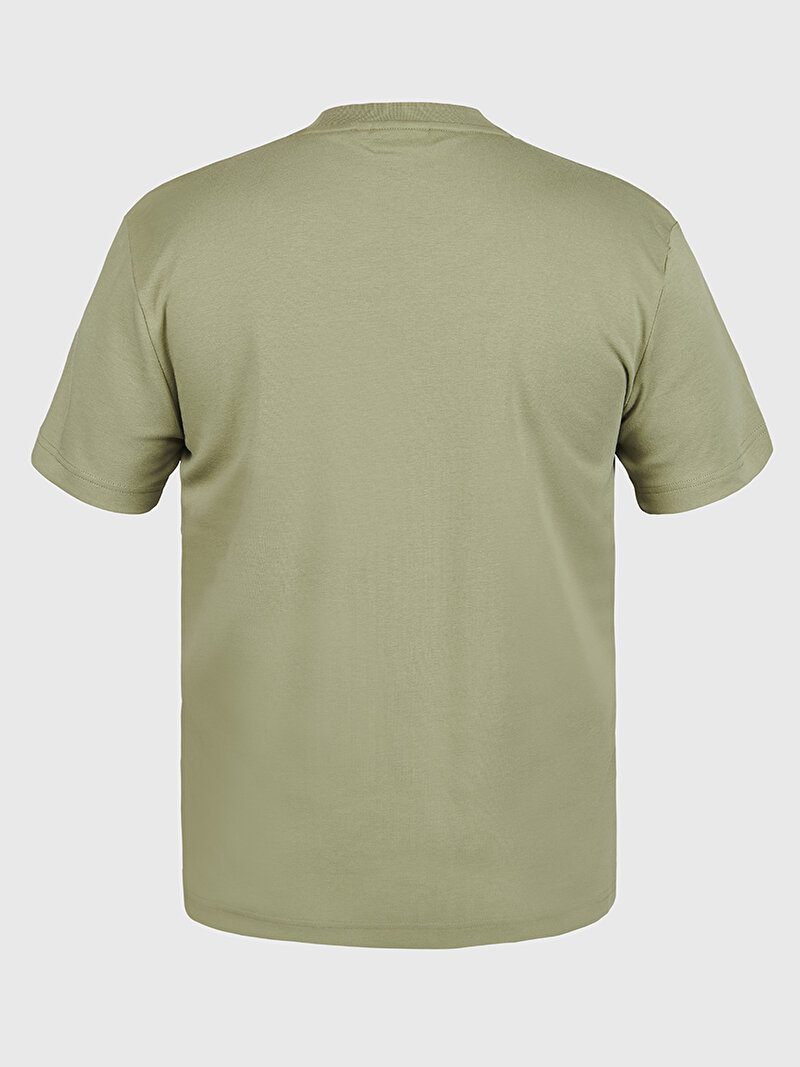 Calvin Klein Haki Renkli Erkek Micro Logo Interlock T-Shirt