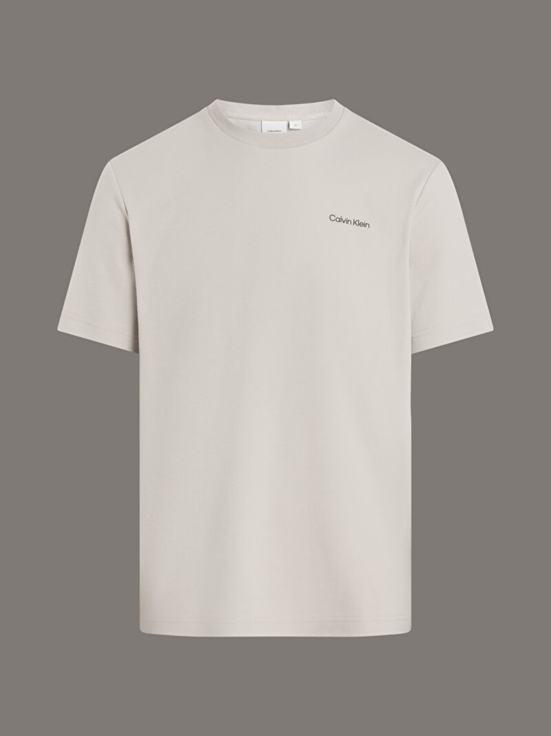Calvin Klein Bej Renkli Erkek Micro Logo Interlock T-shirt