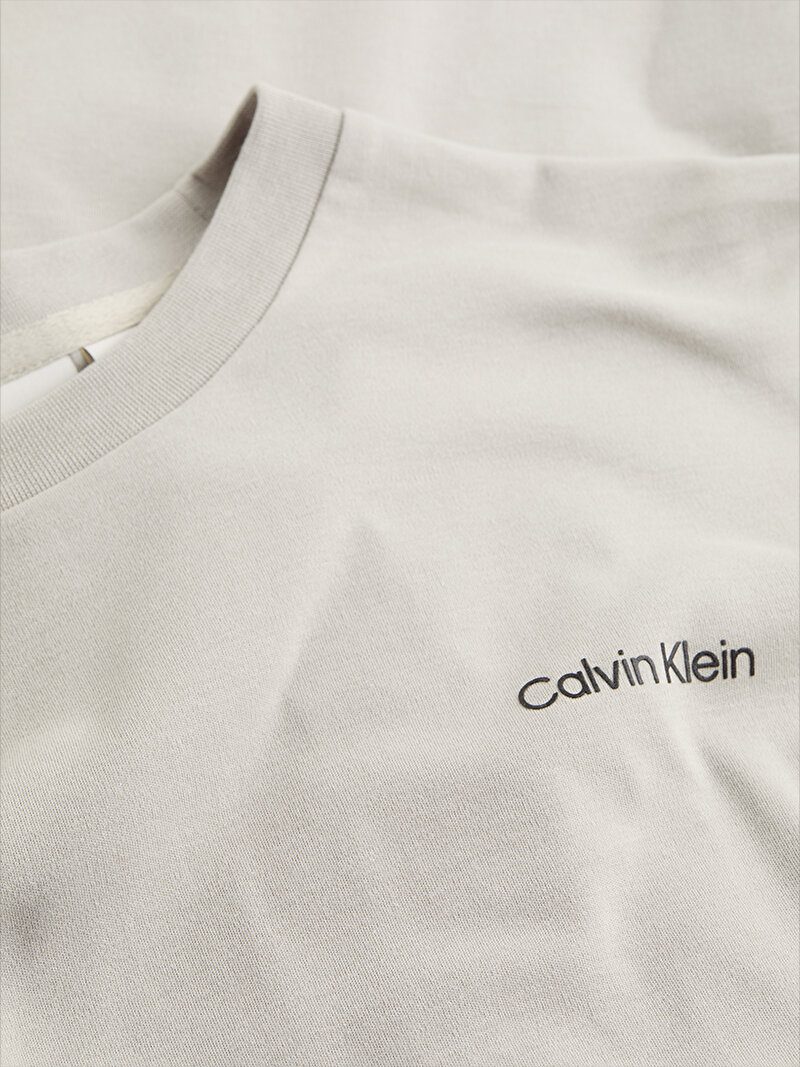 Calvin Klein Bej Renkli Erkek Micro Logo Interlock T-shirt