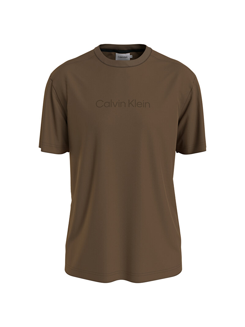 Calvin Klein Kahverengi Renkli Erkek Relaxed Organic Pamuklu Logo T-shirt