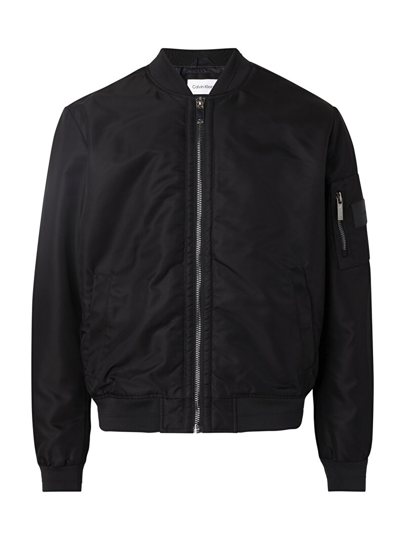 Calvin Klein Siyah Renkli Erkek Saten Bomber Ceket