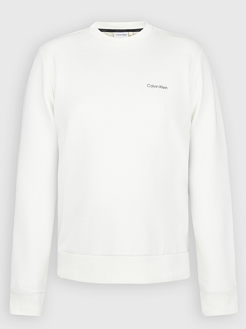 Calvin Klein Beyaz Renkli Erkek Micro Logo Sweatshirt