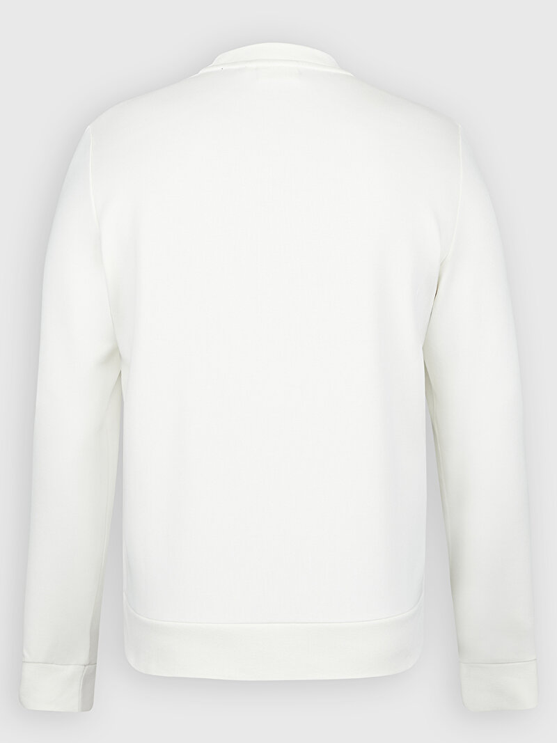 Calvin Klein Beyaz Renkli Erkek Micro Logo Sweatshirt
