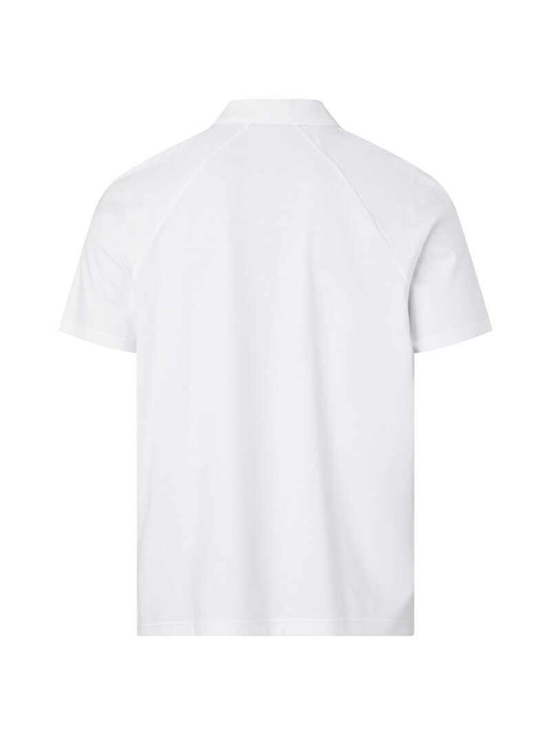 Calvin Klein Beyaz Renkli Erkek Logo Tape Comfort Polo T-Shirt
