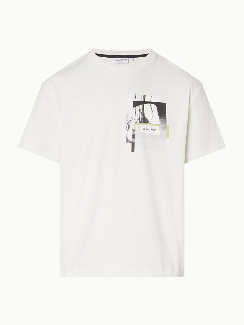 Calvin Klein Beyaz Renkli Erkek Modern Graphic Comfort T-Shirt