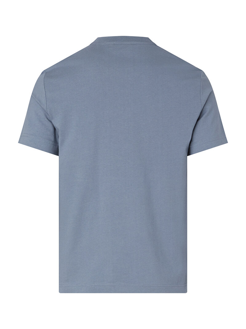 Calvin Klein Mavi Renkli Erkek Striped Chest Logo T-Shirt