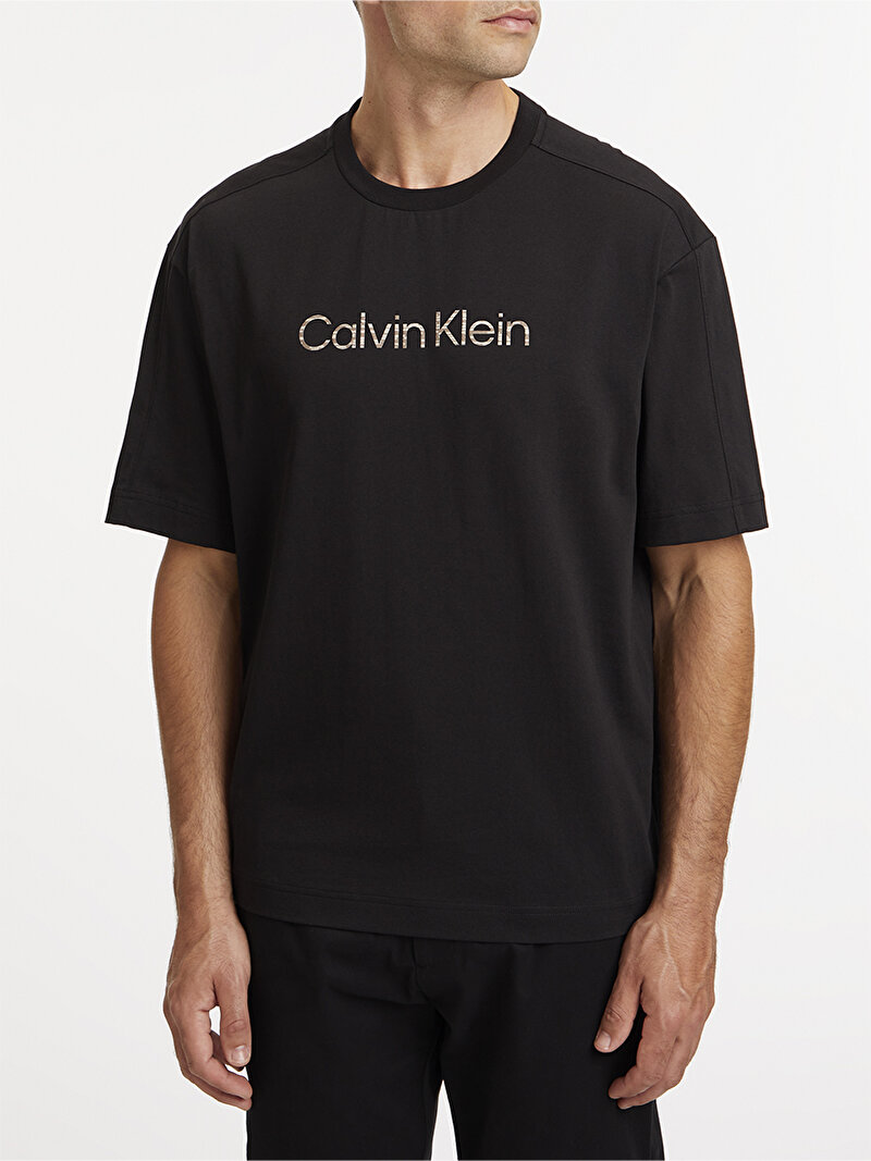 Calvin Klein Siyah Renkli Erkek Space Dye Logo T-Shirt