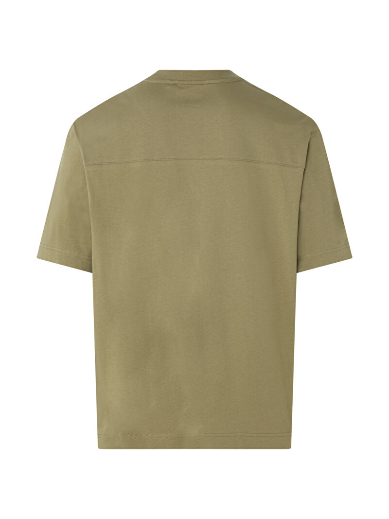 Calvin Klein Haki Renkli Erkek Space Dye Logo T-Shirt
