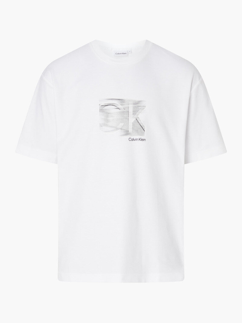 Calvin Klein Beyaz Renkli Erkek Motion Logo Modern T-Shirt