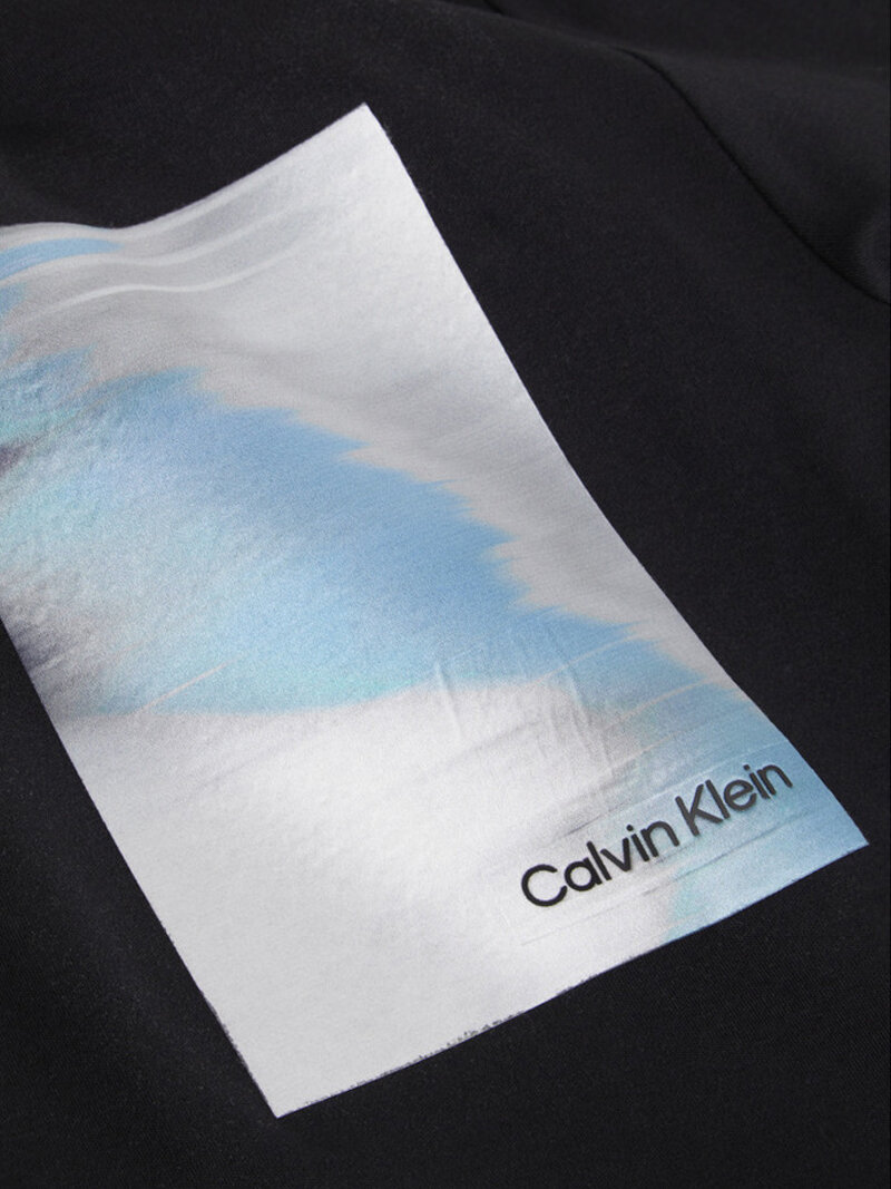 Calvin Klein Siyah Renkli Erkek Glitch Chest Print T-Shirt