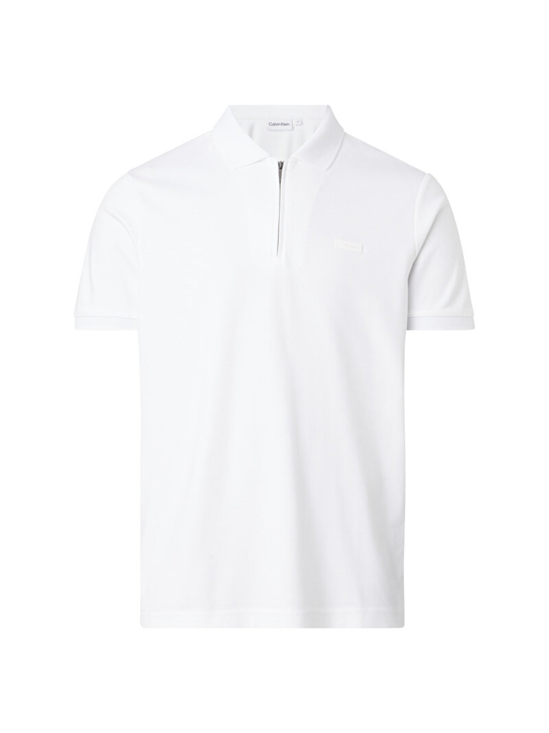 Calvin Klein Beyaz Renkli Erkek Smooth Cotton Polo T-Shirt