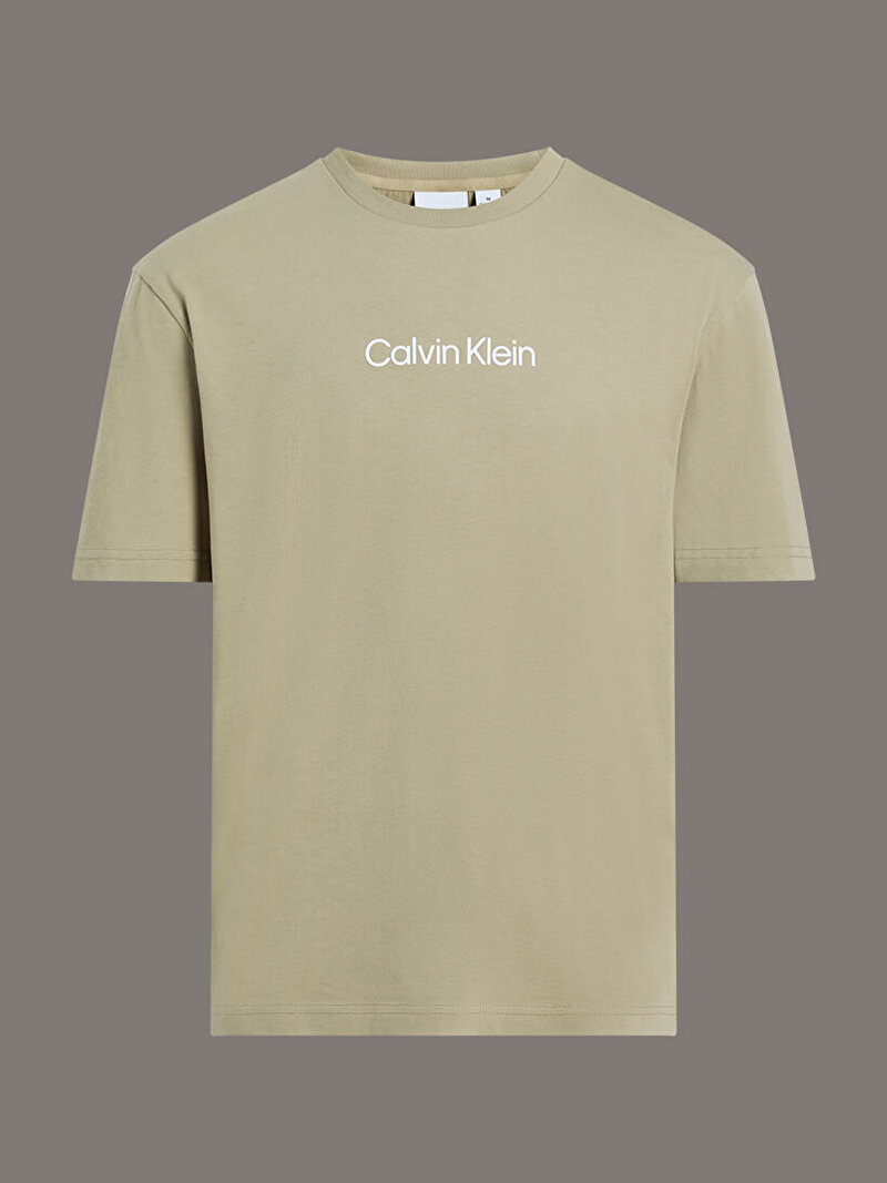 Calvin Klein Bej Renkli Erkek Hero Logo Comfort T-shirt