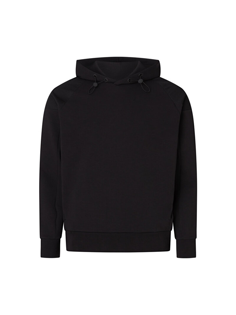 Calvin Klein Siyah Renkli Erkek Mesh Mix Media Hoodie Sweatshirt