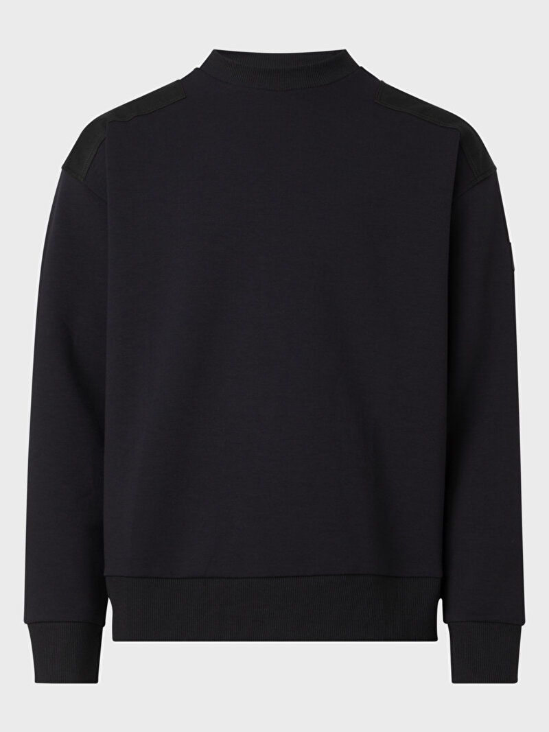 Calvin Klein Siyah Renkli Erkek Mixed Media Sweatshirt