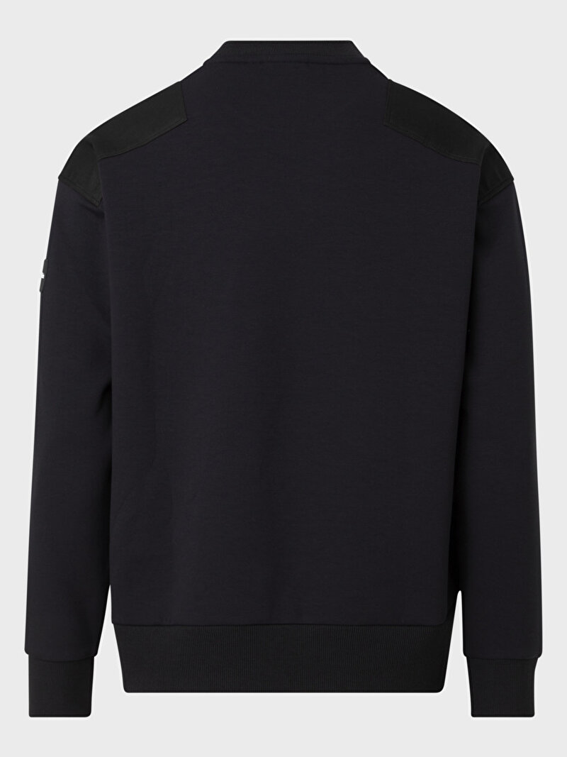 Calvin Klein Siyah Renkli Erkek Mixed Media Sweatshirt
