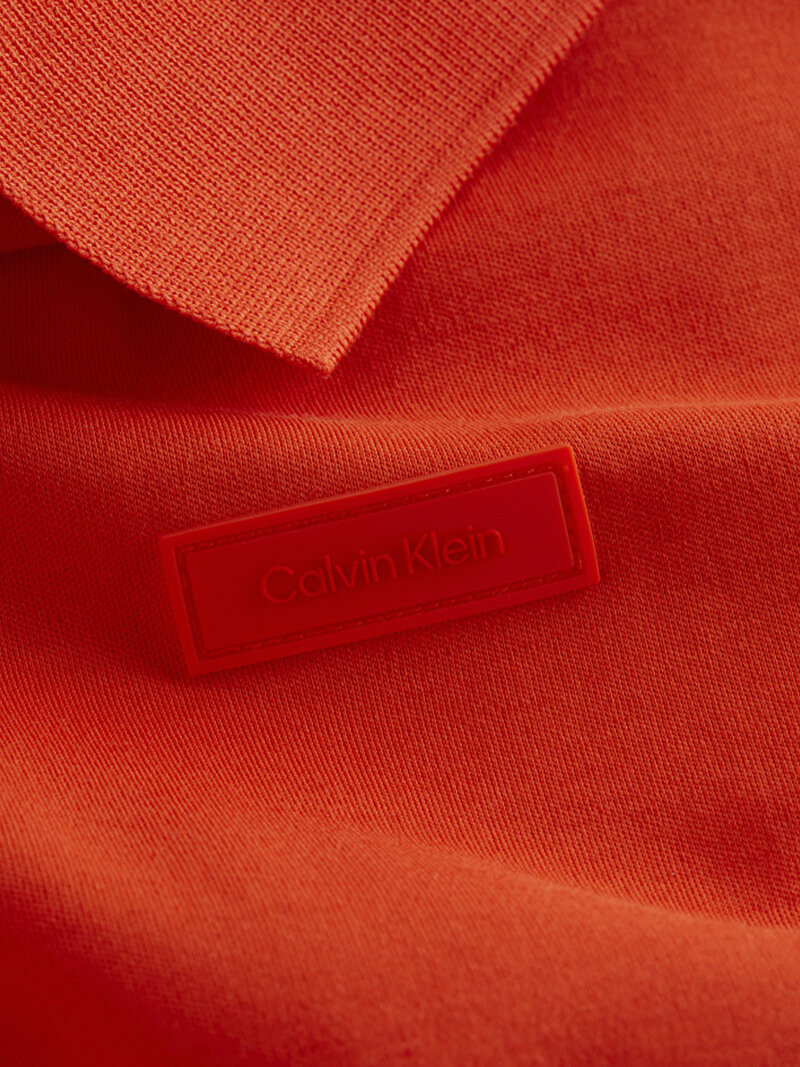 Calvin Klein Turuncu Renkli Erkek Smooth Cotton Slim Polo T-Shirt