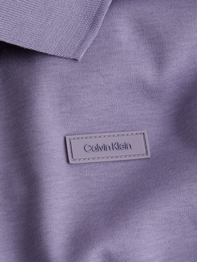 Calvin Klein Mor Renkli Erkek Smooth Cotton Slim Polo T-Shirt