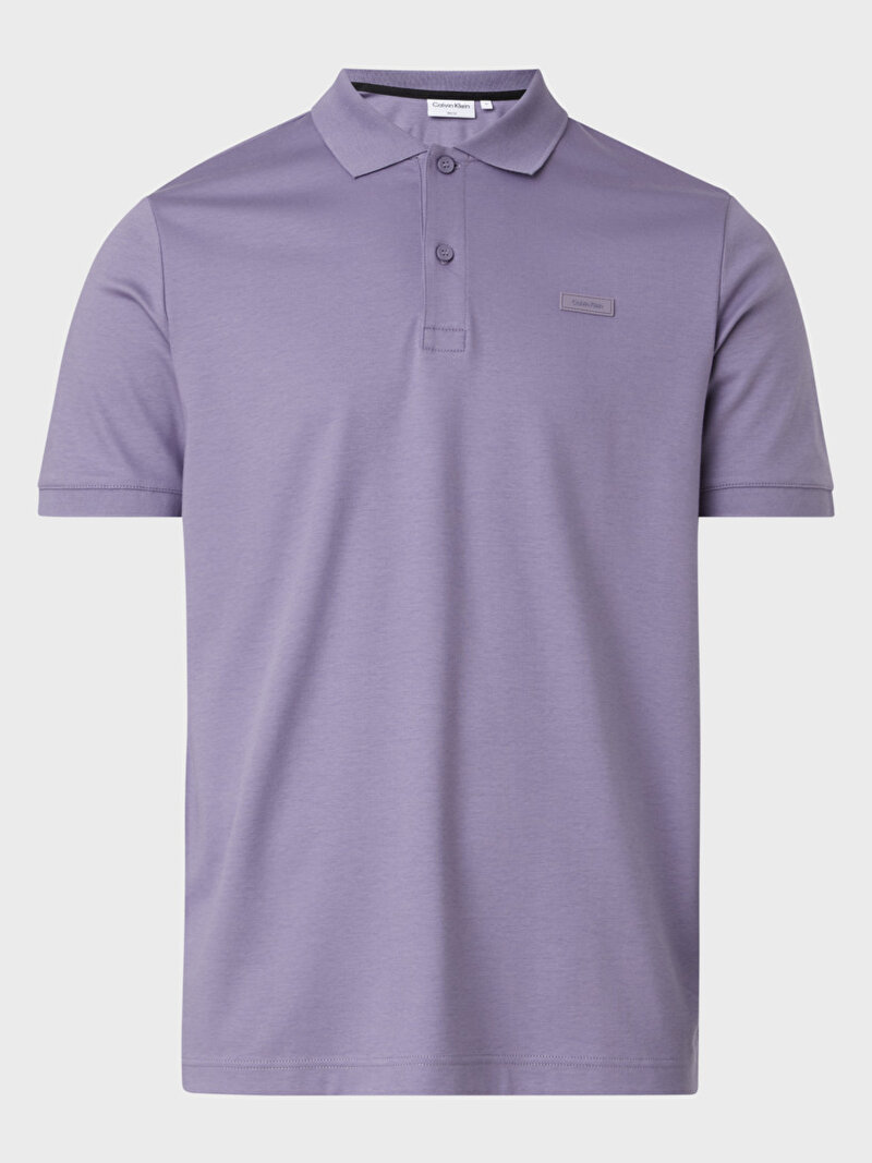 Calvin Klein Mor Renkli Erkek Smooth Cotton Slim Polo T-Shirt