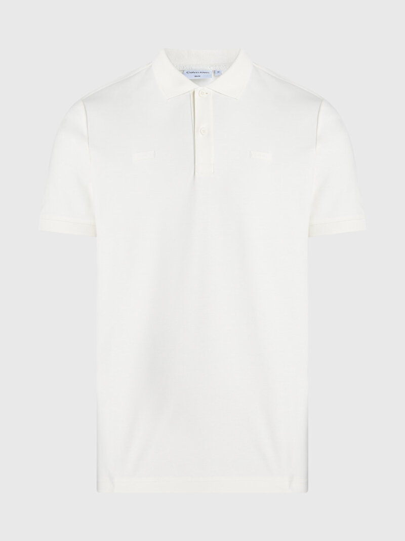 Calvin Klein Beyaz Renkli Erkek Smooth Cotton Slim Polo T-Shirt