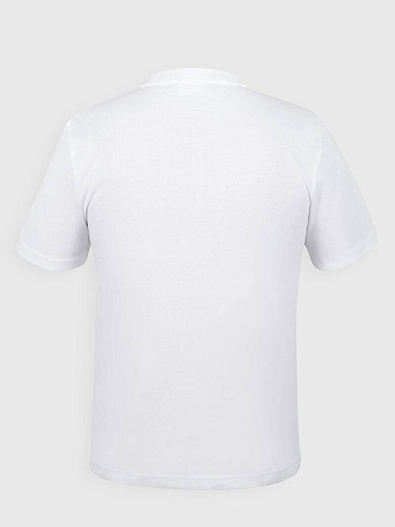 Calvin Klein Beyaz Renkli Erkek Overlay Box Logo T-Shirt