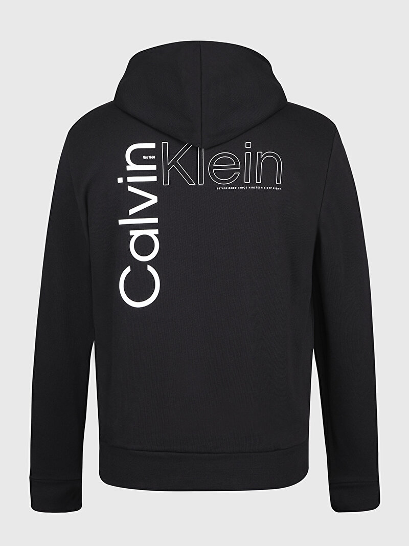 Calvin Klein Siyah Renkli Erkek Angled Back Logo Sweatshirt