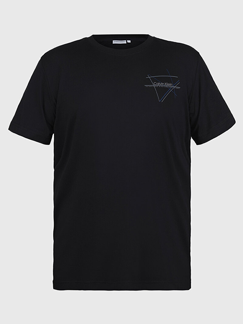 Calvin Klein Siyah Renkli Erkek Linear Chest Graphic T-Shirt
