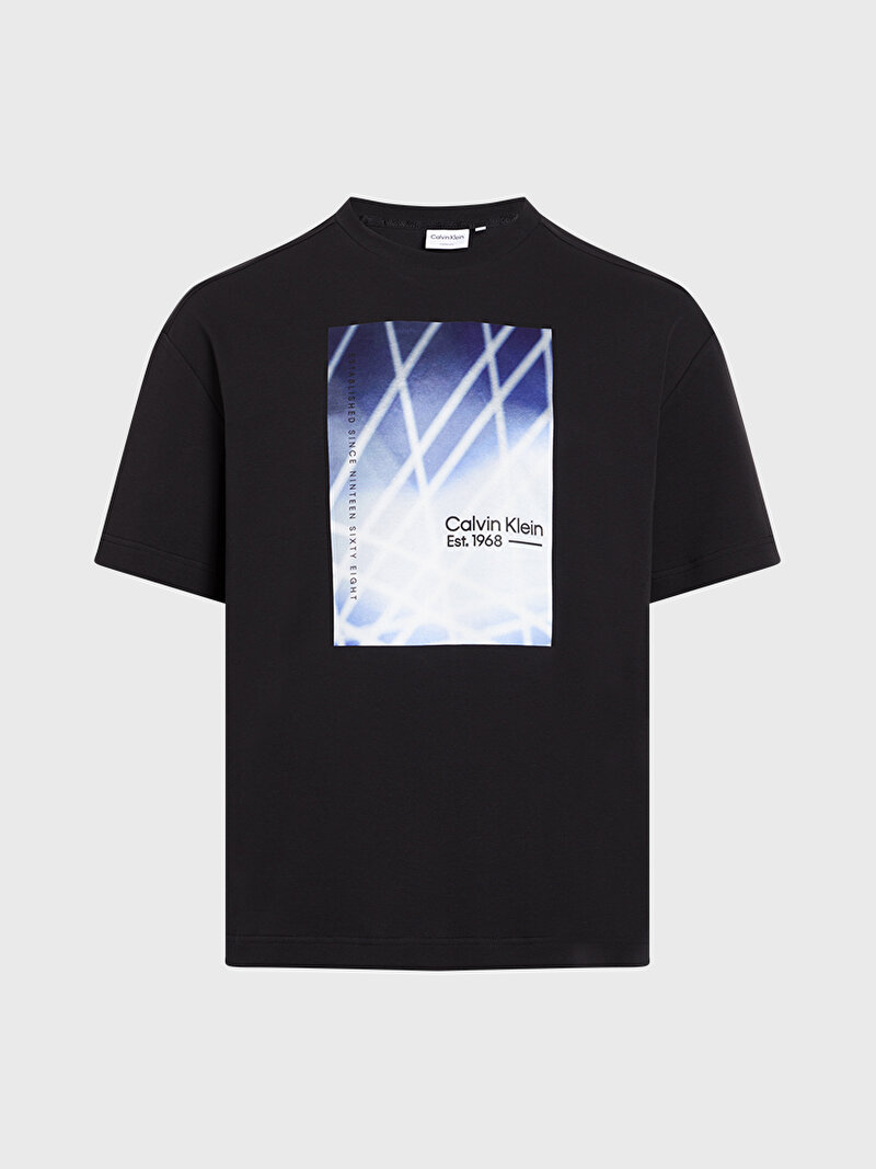 Calvin Klein Siyah Renkli Erkek Linear Graphic T-Shirt