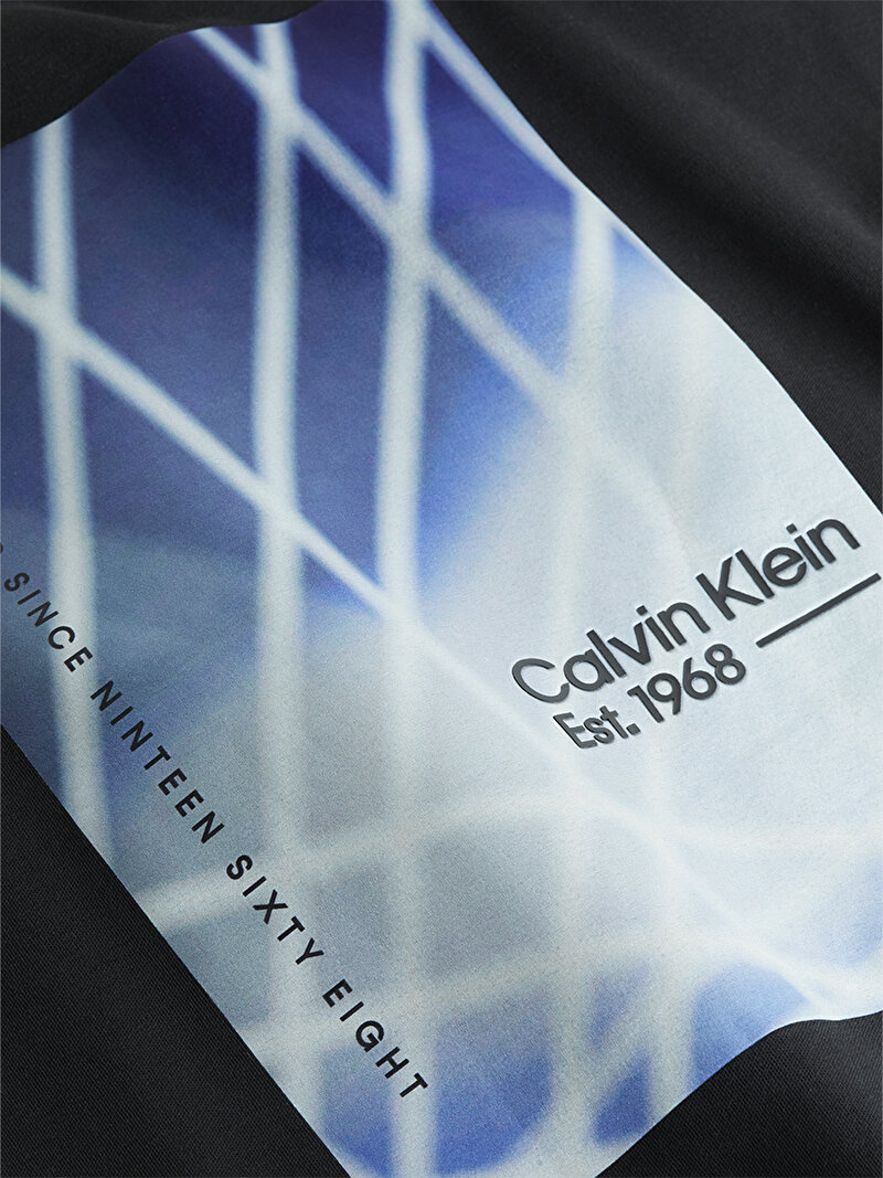 Calvin Klein Siyah Renkli Erkek Linear Graphic T-Shirt