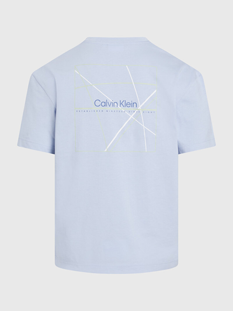 Calvin Klein Mavi Renkli Erkek Linear Back Graphic T-Shirt