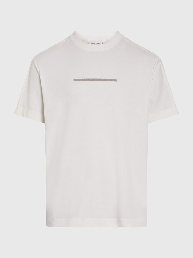 Calvin Klein Ekru Renkli Erkek Color Embossed Logo T-Shirt