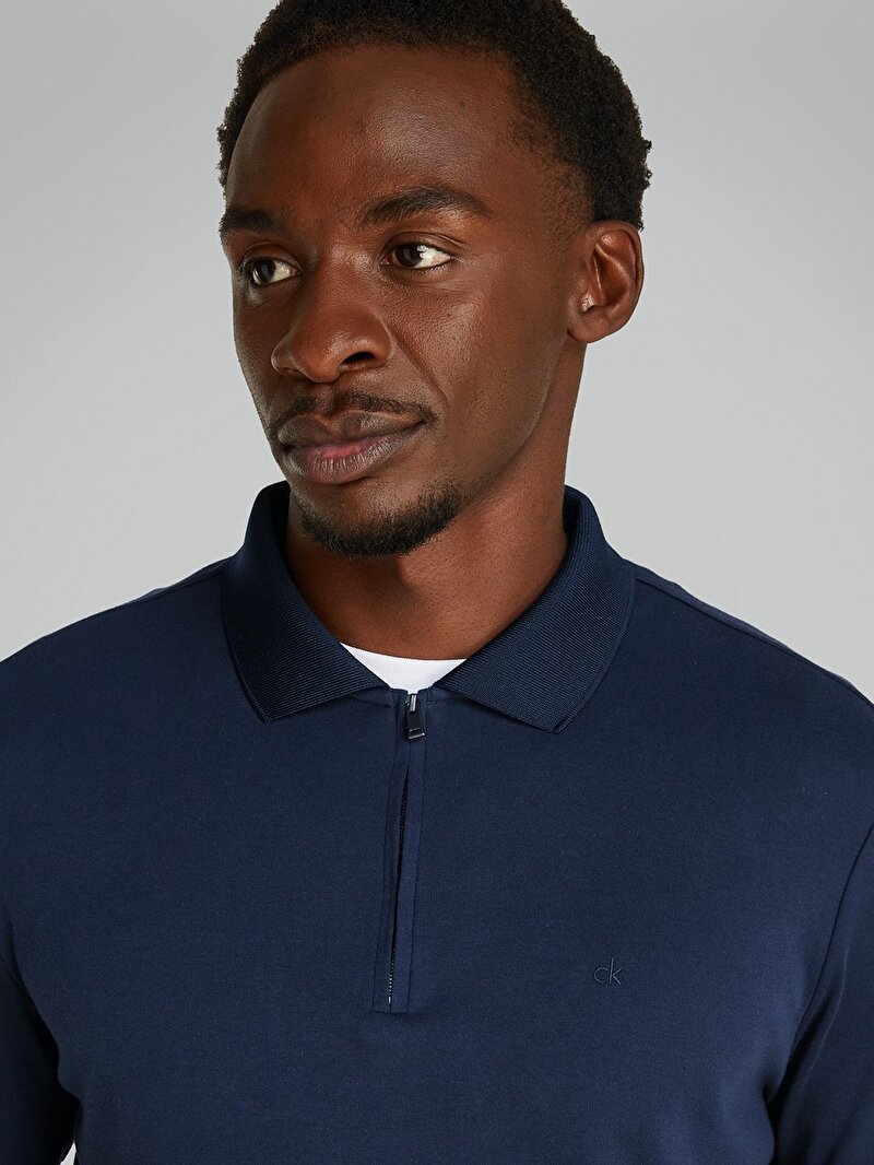 Calvin Klein Lacivert Renkli Erkek Liquid Touch Welt Polo T-shirt