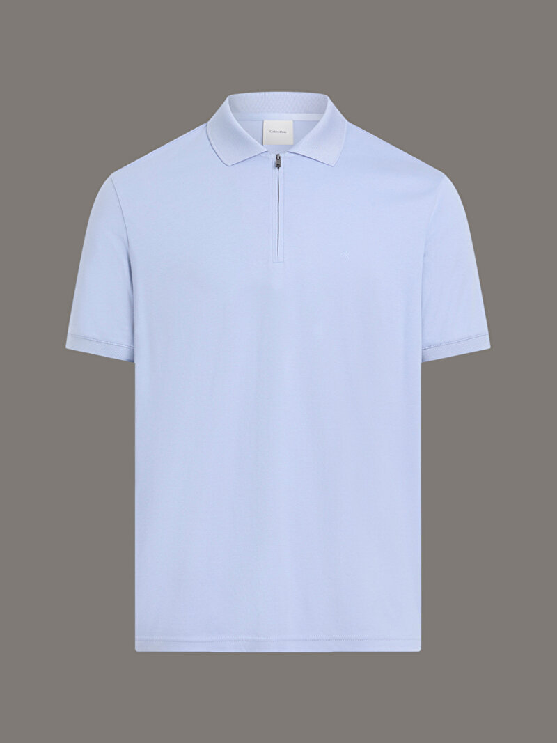 Calvin Klein Mavi Renkli Erkek Liquid Touch Welt Polo T-shirt