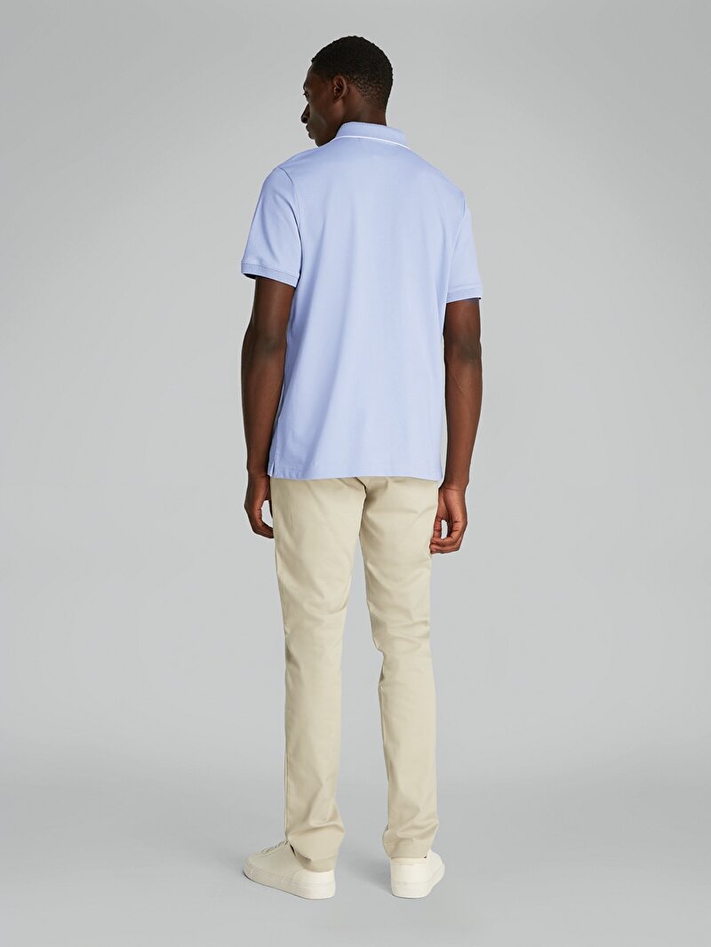 Calvin Klein Mavi Renkli Erkek Liquid Touch Welt Polo T-shirt