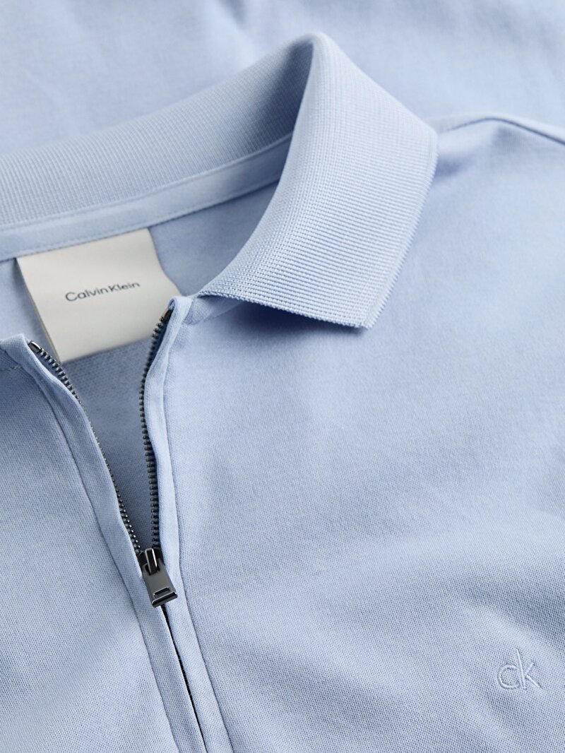 Calvin Klein Mavi Renkli Erkek Liquid Touch Welt Polo T-shirt