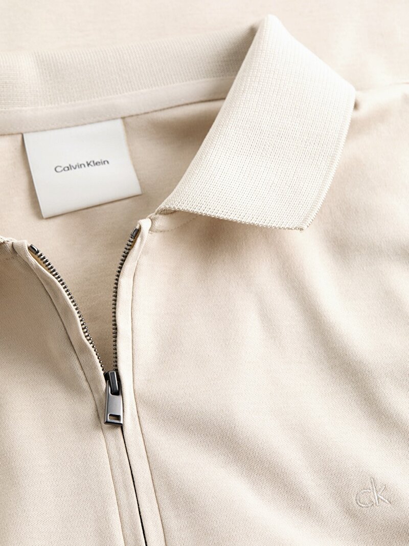 Calvin Klein Bej Renkli Erkek Liquid Touch Welt Polo T-shirt