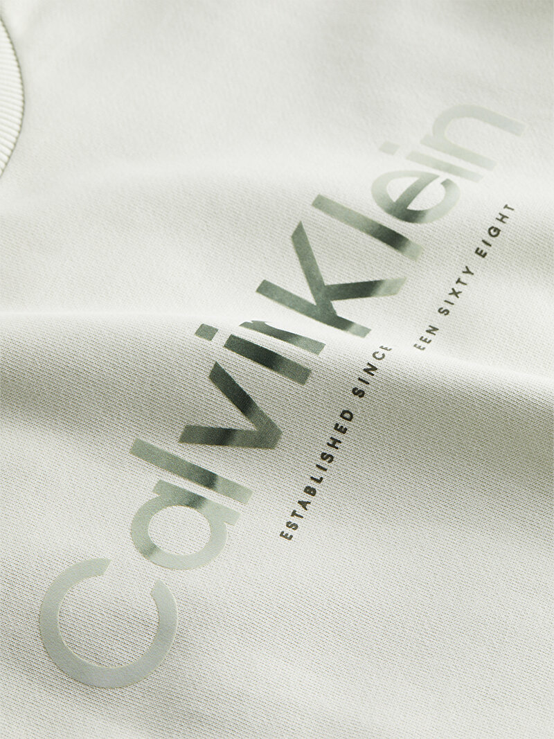 Calvin Klein Beyaz Renkli Erkek Diffused Logo Sweatshirt