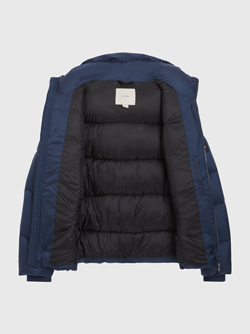 Calvin Klein Lacivert Renkli Erkek Hooded Quilt Puffer Ceket