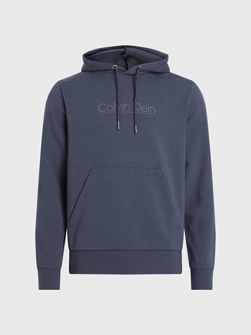 Calvin Klein Lacivert Renkli Erkek Raised Line Logo Hoodie Sweatshirt