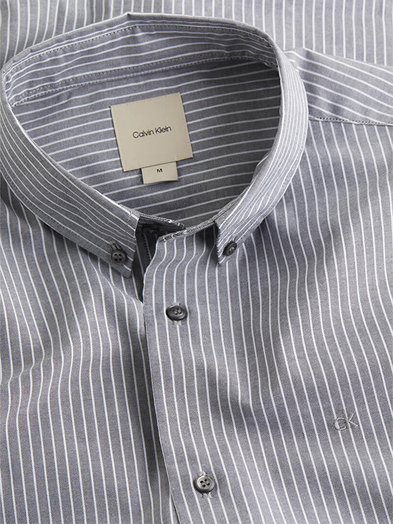 Calvin Klein Siyah Renkli Erkek Oxford Stripe Gömlek