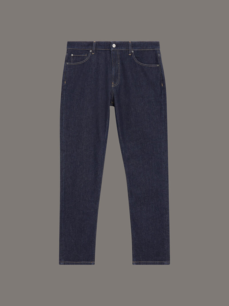 Calvin Klein Lacivert Renkli Erkek Tapered Fit Rinse Jean Pantolon
