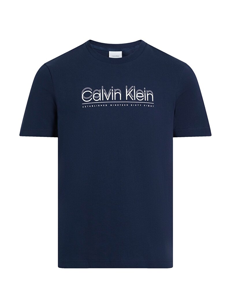 Calvin Klein Lacivert Renkli Erkek Double Logo T-shirt