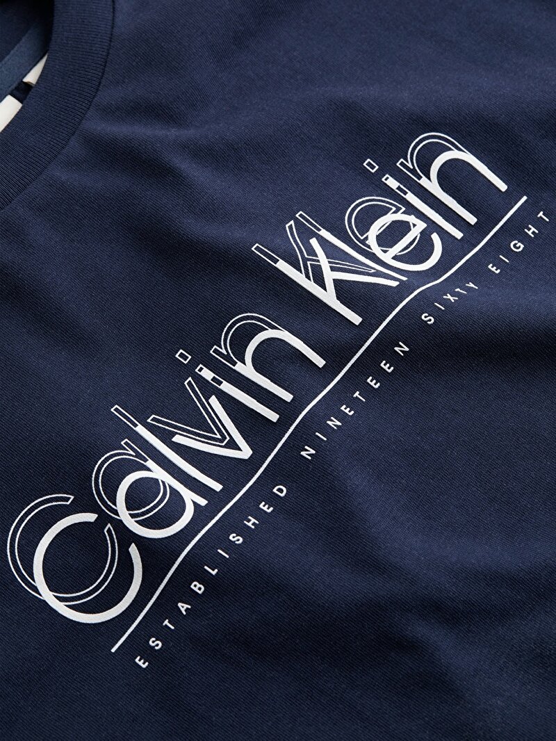 Calvin Klein Lacivert Renkli Erkek Double Logo T-shirt